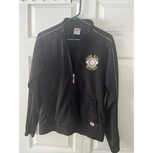 Soffee Women’s Black Sports Team  Zip-up Branded Athletic Jacket (Size L)